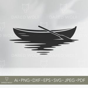 Rowboat SVG: Minimalist Lake Reflection Design (Digital Download