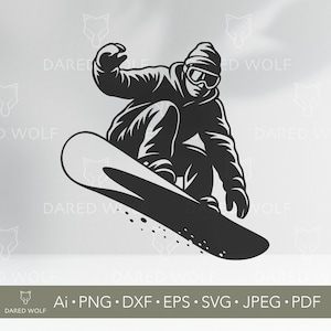 Snowboarder Vector SVG | Winter Sports Clipart for Cricut & Silhouette | Extreme Snowboarding Design for Vinyl And Laser Cutting