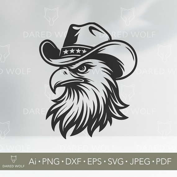 Cowboy Eagle SVG: Patriotic Western Clipart for Cricut, Silhouette