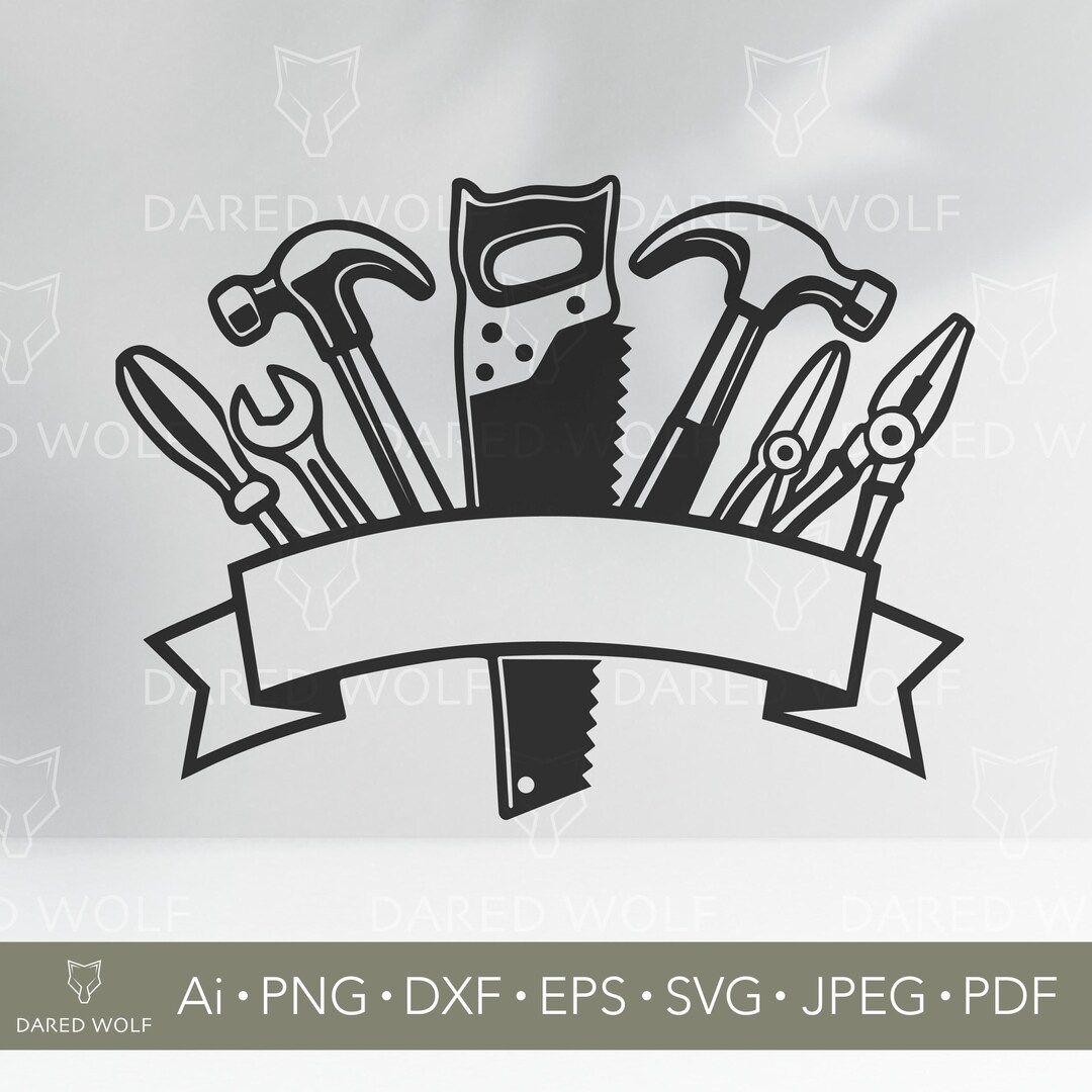 Carpentry Tools Vector Art: Handyman SVG, Customizable Banner (digital ...