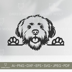 Peeking Maltese Dog SVG | Cute Puppy Face Vector for Cricut and Silhouette | Smiling Pet Clipart Design for Vinyl and Laser Cutting