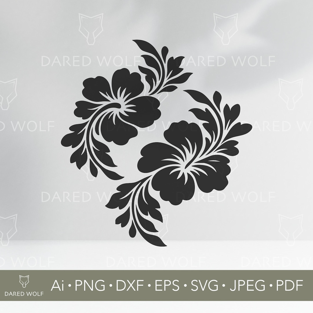 Tropical Hibiscus Flower SVG: Summer Floral Design (digital File) - Etsy UK