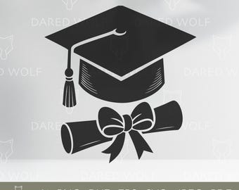 Graduation Cap Vector Art | Graduate SVG for Cricut and Silhouette | Diploma Digital File | Graduation Hat Design for Vinyl Cutting