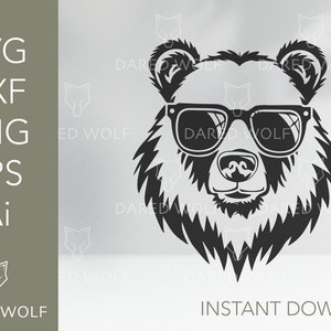 Fichier vectoriel de coupe papa ours | Clipart ours | Ours Svg | Animaux de la forêt sauvage svg | Fichier de découpe Ai PNG Eps Svg Svg Clipart vectoriel numérique