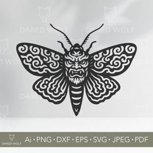 Papillon Mystique Clipart vectoriel | SVG gothique pour Cricut et Silhouette | Fichier numérique insecte occulte | Conception de style tatouage pour la découpe de vinyle