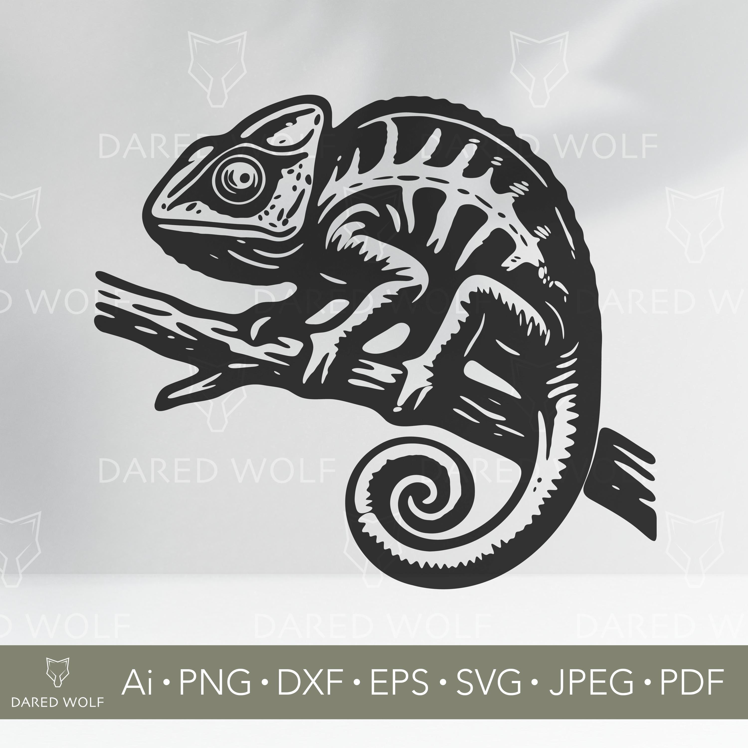 カメレオンSVG - エキゾチックなトカゲのクリップアート - 爬虫類の