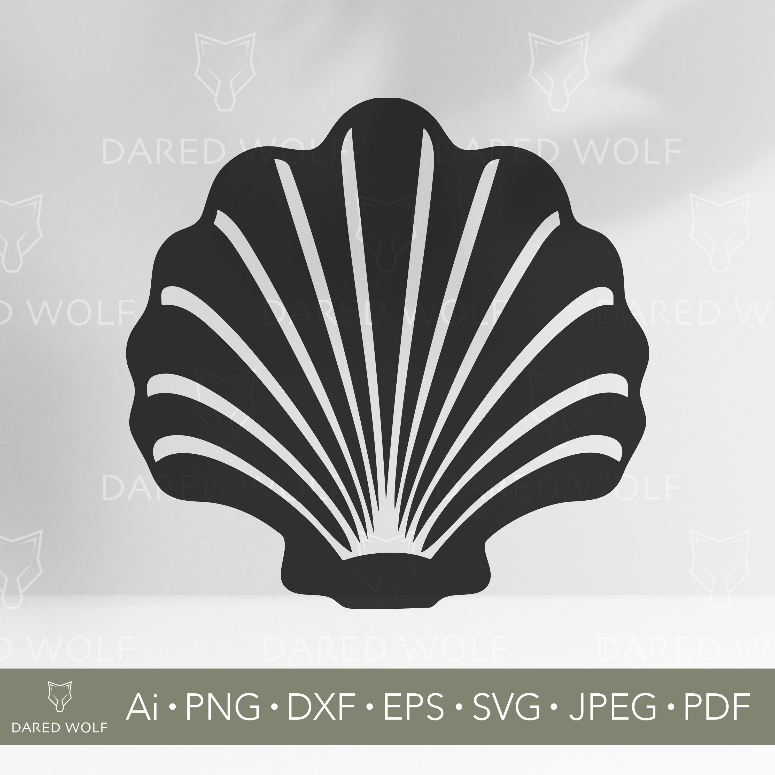 Seashell Vector Svg Seashell Vector SVG: Beach Shell Silhouette, Nautical Design (digital ...