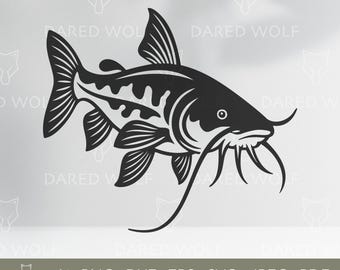 Catfish SVG: Fishing Vector Clipart for Cricut, Silhouette (Digital Download)