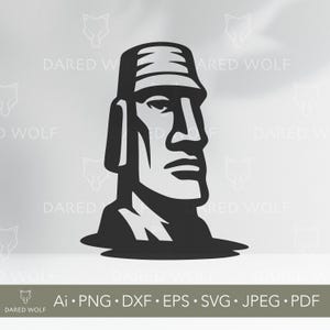 Easter Island Moai Design | Ancient Statue Vector Art for Cricut and Silhouette | Polynesian Monument Digital File for Crafts and Decor