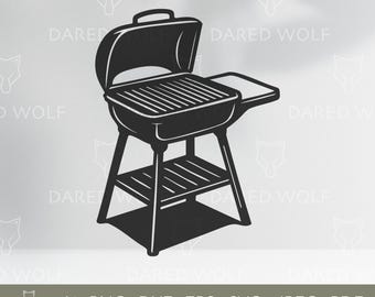 Imágenes prediseñadas de parrilla para barbacoa - vector de barbacoa de carbón abierta - silueta negra para barbacoas y manualidades de verano
