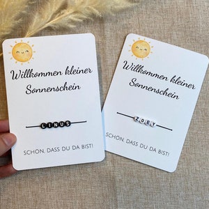 Carte pliante personnalisée pour la naissance | Carte de félicitations | Cadeau de naissance | Carte DIN A6 | Garçon/fille/unisexe | Carte bébé avec nom