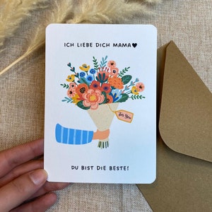 Klappkarte zum Muttertag | beste Mama der Welt | Geschenk zum Muttertag | Karte DIN A6 | Mamatag | tolle Mama | Karte Geburtstag Mama