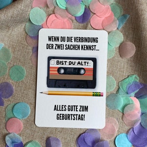 Verjaardagskaart | cassette | grappige verjaardagskaart | Gefeliciteerd wenskaart ansichtkaart DIN A6 | Vouwkaart | grappig | grappig | Jaren 90