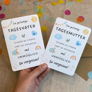 Klappkarte Abschied beste Tagesmutter | bester Tagesvater | Danke | Dankeskarte | A6 Karte + Umschlag