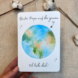 Cartão dobrável para o Dia dos Pais | melhor pai do mundo | Presente para o Dia dos Pais | Cartão DIN A6 | Dia dos Pais | ótimo pai | Aniversário pai