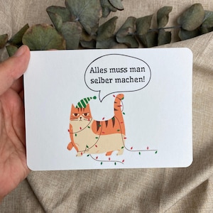 Cartolina di Natale | Auguri di Natale | Cartolina d'auguri di Natale DIN A6 | Biglietto pieghevole | Gatto | divertente | soprattutto | fallito