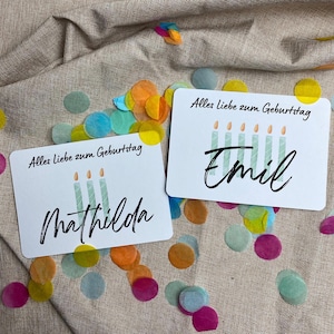 Tarjeta plegable para cumpleaños de niño / tarjeta de felicitación / regalo para cumpleaños de niño / personalizada con nombre + edad / celebración / personalizable