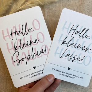Carte pliante personnalisée pour la naissance | Carte de félicitations | Cadeau de naissance | Carte DIN A6 | Garçon/Fille | Carte bébé avec nom