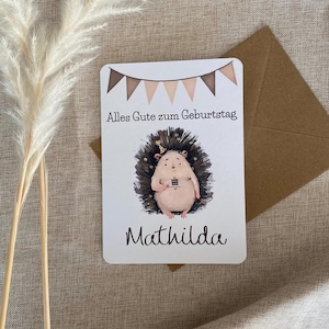 Carte pliante pour l'anniversaire d'un enfant / carte de félicitations / cadeau pour l'anniversaire d'un enfant / personnalisée avec son nom / fête / carte personnalisable