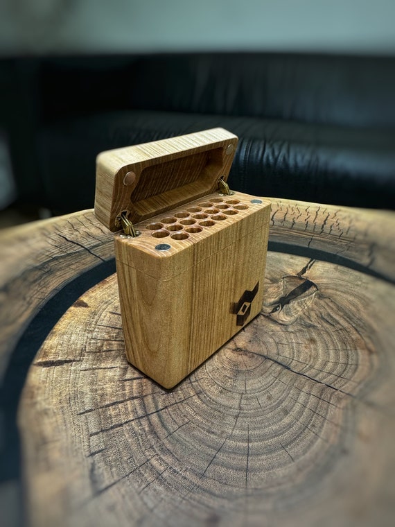 cigarette table box Wooden Cigarette Case From Ash, Handmade Cigarette Holder, Luxury Wood Box