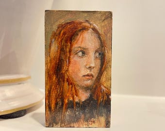 Original Oil Painting / by Joanna Thomas / Figurative Art / Mini painting/ Home Decor