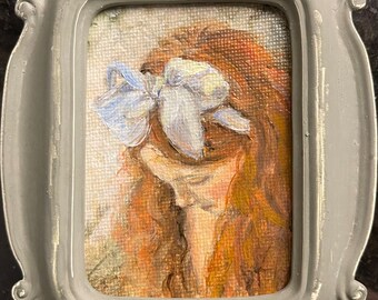 Original Oil Painting by Joanna Thomas / Portrait of a Young Girl / Miniature Painting