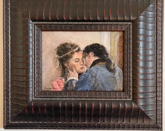 Romantic Portrait, 6"x8" / Original Oil Painting / Home Decor