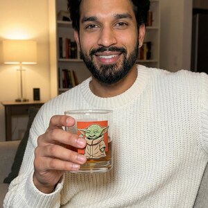 Vaso de whisky Grogu Cheers Character Rocks Glass / Vaso de whisky de 295 ml (10 oz) imagen 2