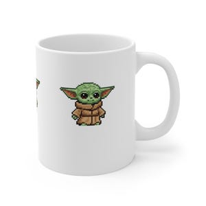 Pixel Grogu Mug | Cute Retro Pixel Art Coffee Cup image 4