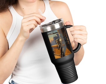 The Mandalorian and Grogu Sunset Travel Mug | 40oz Insulated Tumbler