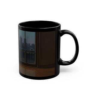 Taza Grogu in Cafe / Taza de café de cerámica negra imagen 5