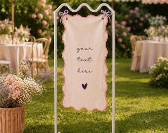 Wavy Scalloped Custom Sign | Scalloped Banner | Custom designed | Personalised | Baby Shower Sign |