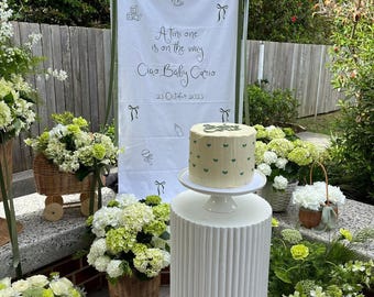 Custom Baby Shower Fabric Sign | Personalized Welcome Sign, Event Sign | Custom Baby Shower Linen Sign