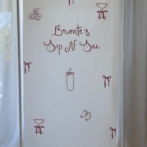 Personalised Baby Shower Fabric Welcome Banners | Welcome Sign | Events, Weddings, Party | Linen Fabric Sign | Baby Sip and See