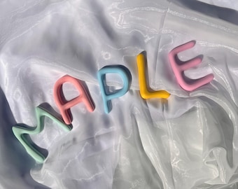 Personalised Rolled Clay-Look Name Sign | 3D Printed PLA Nursery Wall Letters