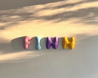 Custom Bubble Letter Name Sign | 3D Printed Kids Room Decor, Nursery Wall Letters