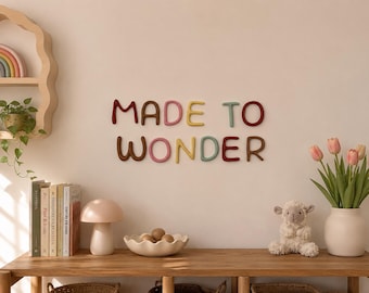 Personalised Rolled Clay-Look Name Sign | 3D Printed PLA Nursery Wall Letters