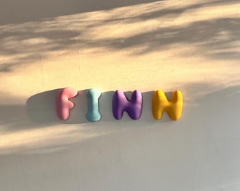 Custom Bubble Letter Name Sign | 3D Printed Kids Room Decor, Nursery Wall Letters