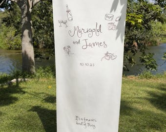 Custom Fabric Wedding Welcome Banner | Personalised Event Sign