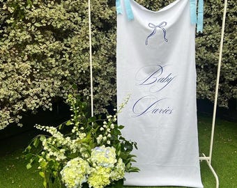 Custom Fabric Welcome Banner | Baby Shower, Wedding, Event Sign | Linen Sign