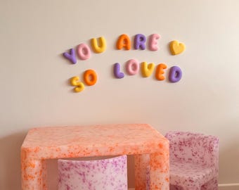 3D Bubble Letter Wall Decor | Personalised Name Sign | Kids Room Nursery Letters | 3d printed