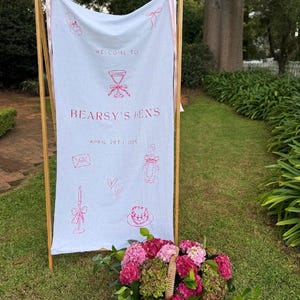 Personalised Baby Shower Fabric Welcome Banners | Welcome Sign | Events, Weddings, Party | Linen Fabric Sign | Baby Sip and See