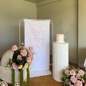 Custom Baby Shower Fabric Welcome Banners | Welcome Sign | Events, Weddings, Party | Cotton Linen Fabric Sign |