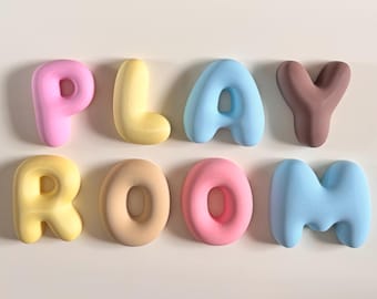Custom Bubble Letter Wall Decor | Personalised Name Sign | 3d printed