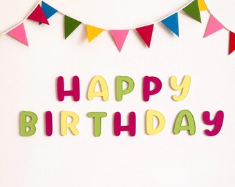 Chubby Happy Birthday Letters | Bubble Letter Wall Sign | Happy Birthday Banner | Birthday Decor