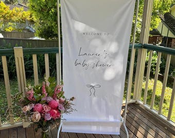 Custom Baby Shower Fabric Welcome Banners | Welcome Sign | Events, Weddings, Party | Fabric Sign | Linen Sign