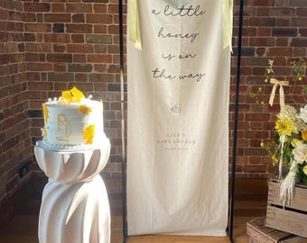 Custom Fabric Welcome Banner | Baby Shower, Wedding Event Sign | Linen Sign