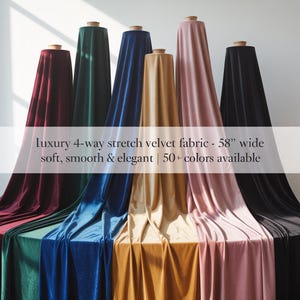 Luxury 4-Way Stretch Velvet Fabric - 58&quot; Wide, Soft / Smooth