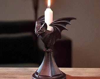 Bougeoir Halloween En Forme De Chauve-souris - En Fer Forgé - 2 Tailles (9x20cm Ou 9x27,3cm) - Décoration D'intérieur