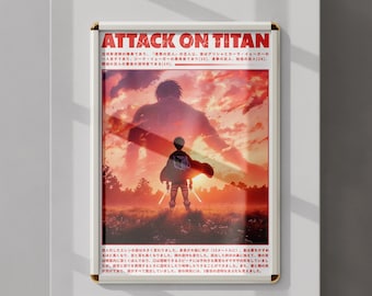 Attack on Titan Eren Yeager Anime Poster, AOT Art (Digital Download)